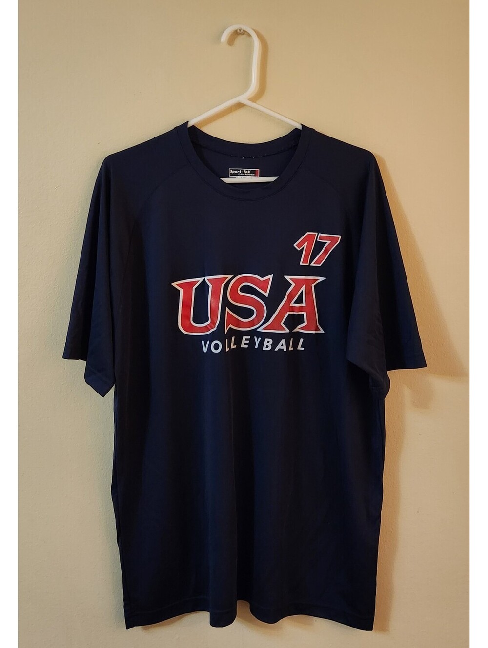 USA Volleyball Shirt #17 Men’s XL Sport-Tek Port Authority Blue Graphic Tee